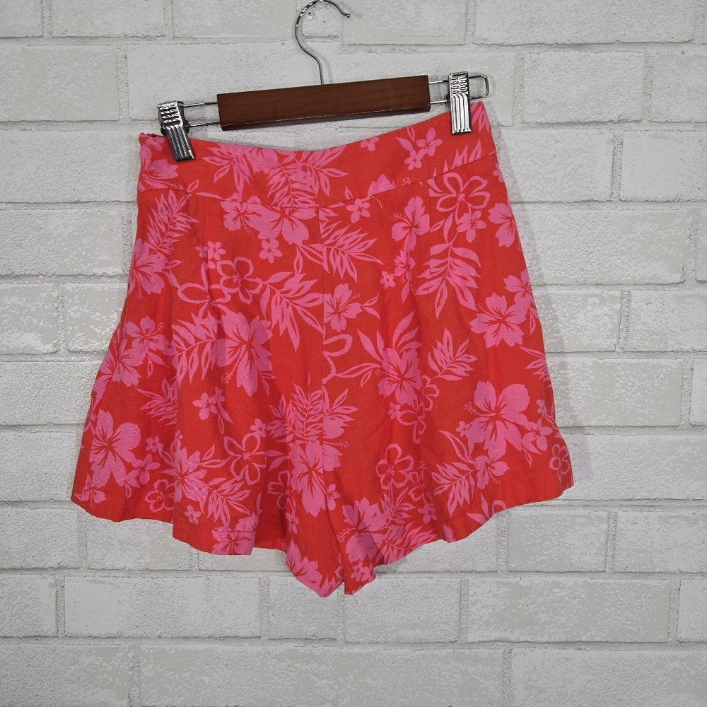 stradivarius linen blend floral shorts - Picture 9 of 12